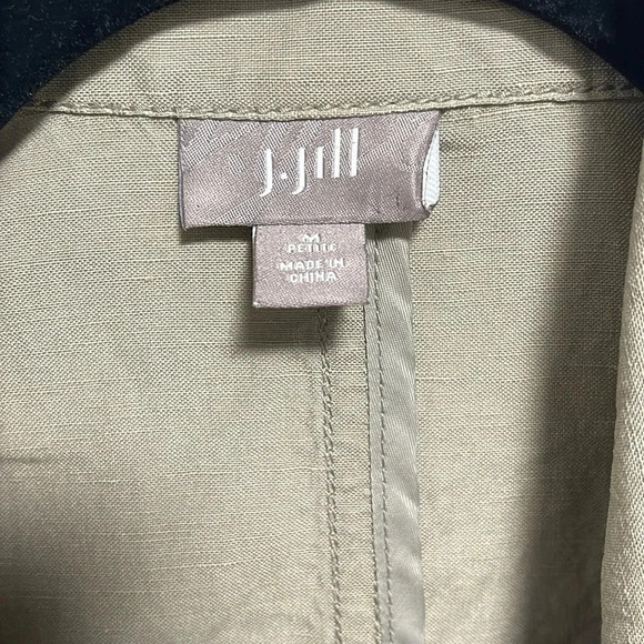 J.Jill Silk Linen Blend One Button Blazer Size Medium Petite - Picture 6 of 7